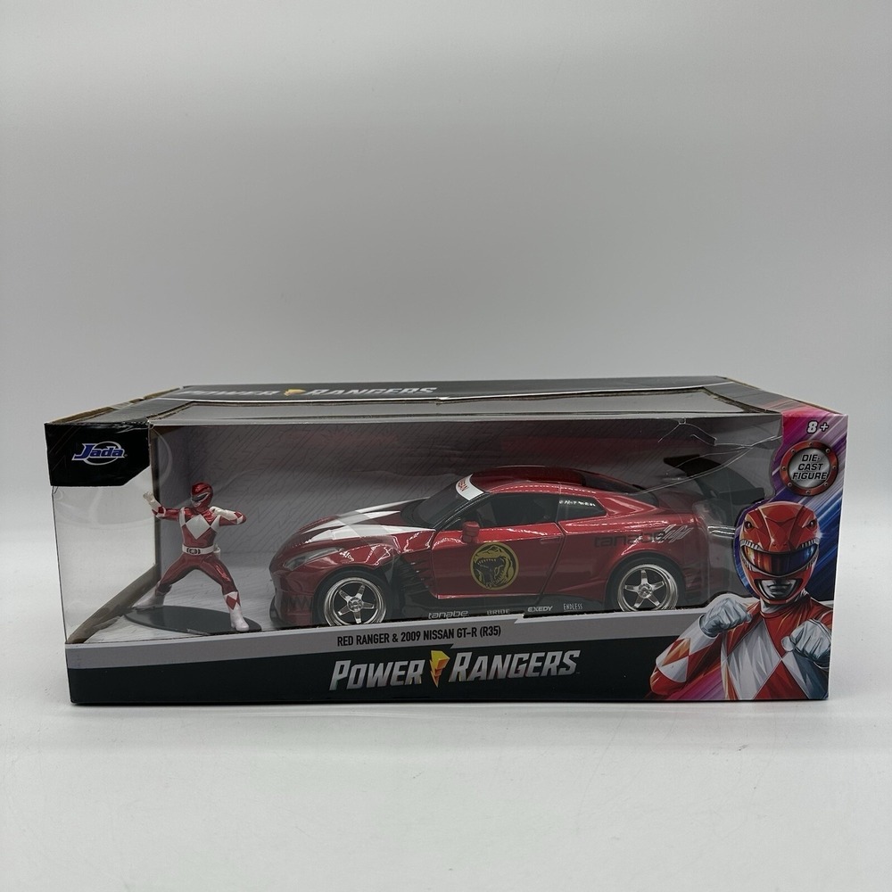 JADA Hasbro 31908 Power Rangers 1:24 Scale 2009 Nissan GT-R w/ Red Ranger Figure